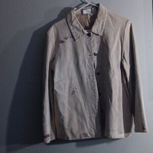Chico's Beige Utility Jacket Size 2 With Pockets